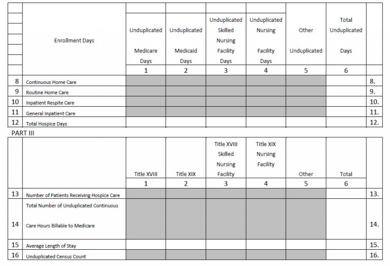 Hospice Summary Checklist of Required Cost Report Preparation Items